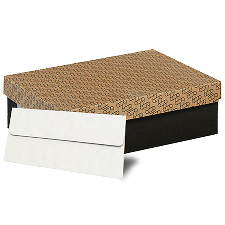 Mohawk VIA 100 PC Cool White Smooth 70 lb. Text Square Flap No. 10 Envelopes 500 per Box - FSC Recycled 100%